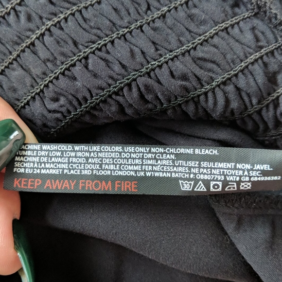 NWT Out from Under Smocked Top Black Romper - Picture 5 of 8